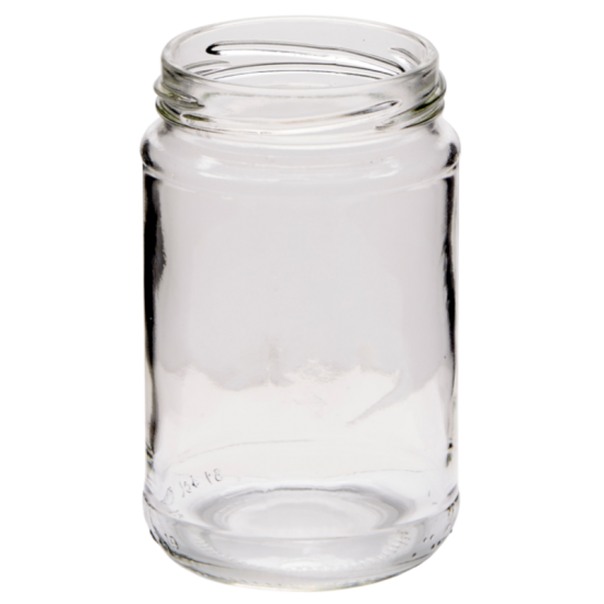 1lb / 380ml Round Glass Jam Jars With Silver Lids - Pack Of 6