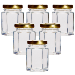 Encheng 5 oz Wide Mouth Mason Jars,Clear Glass Jars with Lids(Golden),Small  Spice Jars